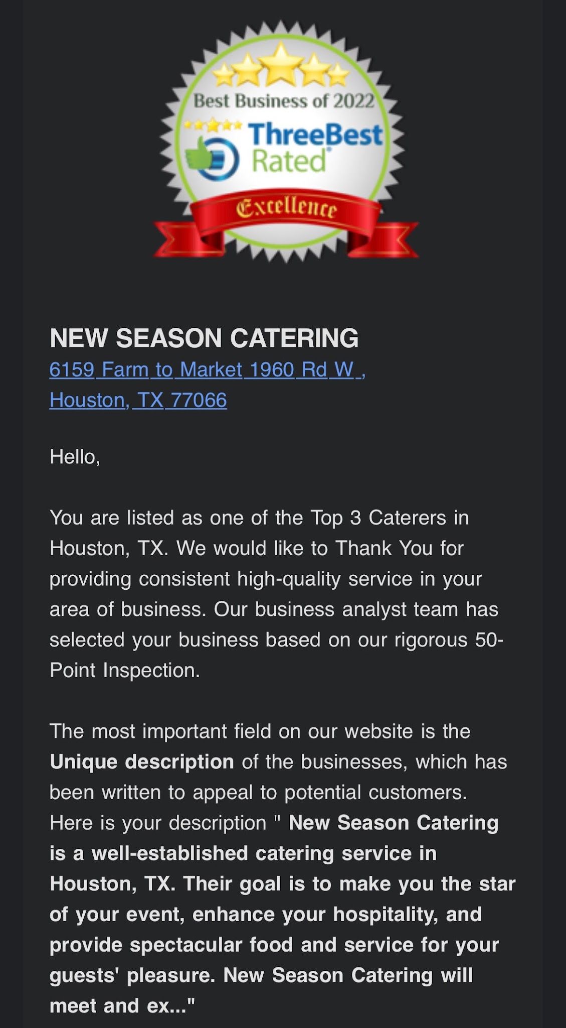 New Season Catering